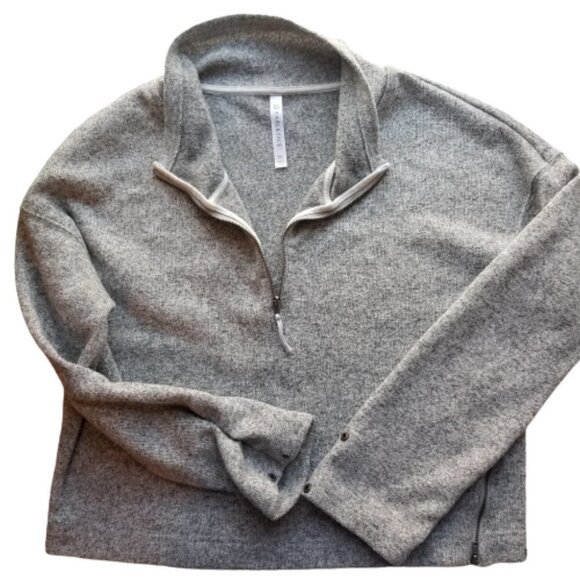 Fabletics Fleece Zip Pullover Gray Size XL - Picture 2 of 8